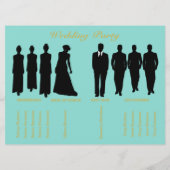 Bride & Co Blue & Gold Polka Dot Wedding Ceremony Programmakaart (Achterkant)