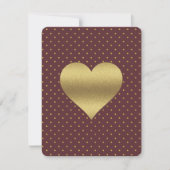 BRIDE CO Bourgondië en gouden hart polka dot party Kaart (Voorkant)