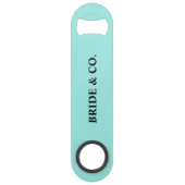 Bride & Co. Bridal Shower Turquoise Speed Flessenopener (Voorkant)