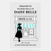 Bride & Co. Bridal Shower Turquoise Welcome Acryl Bord (Voorkant)