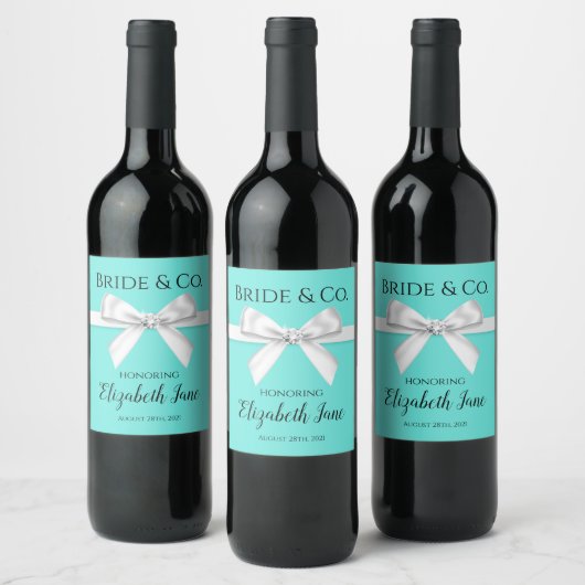 Bride & Co. Bridal Shower Wine Bottle Labels Wijn Etiket (Flessen)