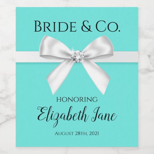 Bride & Co. Bridal Shower Wine Bottle Labels Wijn Etiket (Enkel label)