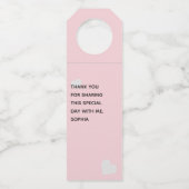 BRIDE CO Bride to be Love Pink Vrijgezellenfeest P Flessenhanger (Achterkant)