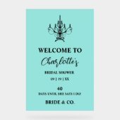 Bride & Co. Bruiloftsfeestje Teal Welkom Acryl Bord (Voorkant)