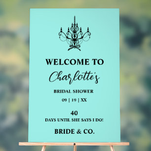 Bride & Co. Bruiloftsfeestje Teal Welkom Acryl Bord