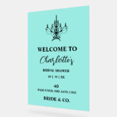 Bride & Co. Bruiloftsfeestje Teal Welkom Acryl Bord (Hoek)