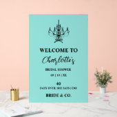 Bride & Co. Bruiloftsfeestje Teal Welkom Acryl Bord (Huwelijk)