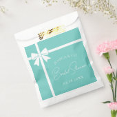 Bride & Co Elegant White Bow Ribbon Bridal Shower Bedankzakje (Gezegeld)