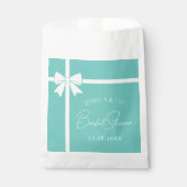 Bride & Co Elegant White Bow Ribbon Bridal Shower Bedankzakje (Voorkant)