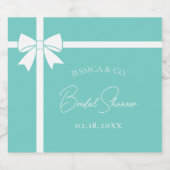 Bride & Co Elegant White Bow Ribbon Vrijgezellenfe Likeurfles Etiket (Enkel label)