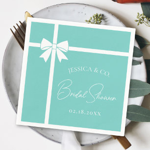 Bride & Co Elegant White Bow Ribbon Vrijgezellenfe Servet