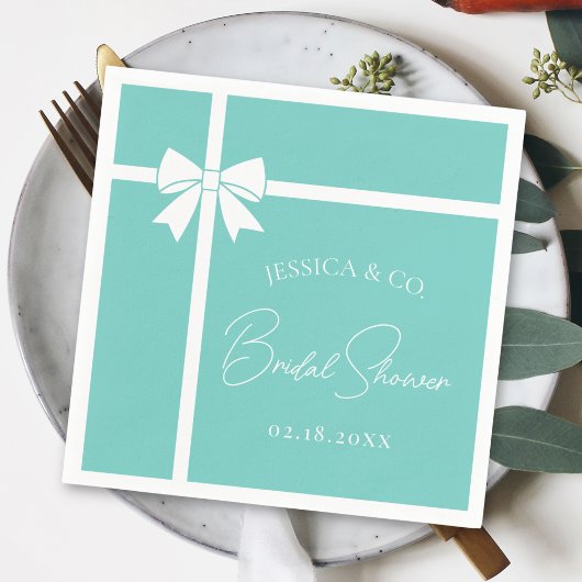 Bride & Co Elegant White Bow Ribbon Vrijgezellenfe Servet