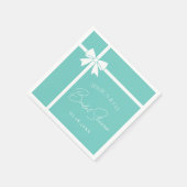 Bride & Co Elegant White Bow Ribbon Vrijgezellenfe Servet (Hoek)