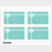 Bride & Co Elegante Witte Strik Lint Bruidsfeest Rechthoekige Sticker (Vel)