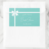 Bride & Co Elegante Witte Strik Lint Bruidsfeest Rechthoekige Sticker (Tas)