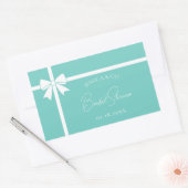 Bride & Co Elegante Witte Strik Lint Bruidsfeest Rechthoekige Sticker (Envelop)