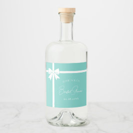 Bride & Co Elegante Witte Strik Lint Bruidsjurk Sh Likeurfles Etiket