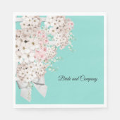 BRIDE CO Flowers & Lattice Blauwgroen Blue Shower  Servet (Voorkant)