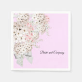 BRIDE CO Flowers & Lattice Shower Pink Party Servet (Voorkant)