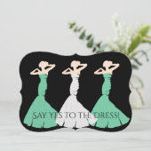 BRIDE & CO Green be My Bridesmaid Shower Kaart (Staand voorkant)