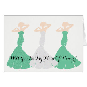 BRIDE & CO Green be My Maid of Honger Party Note