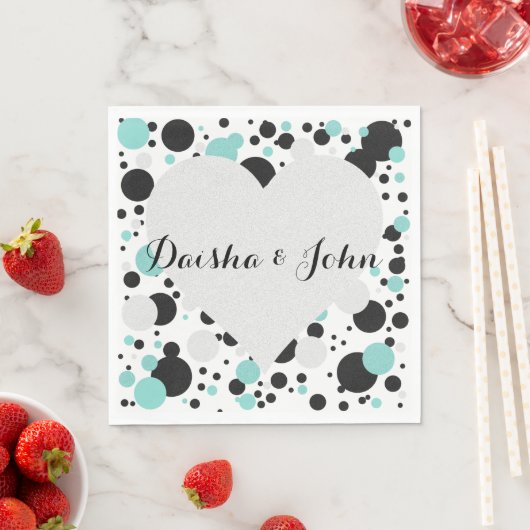 BRIDE & CO Heart Polka Dot Party Napkins Servetten (Insitu)