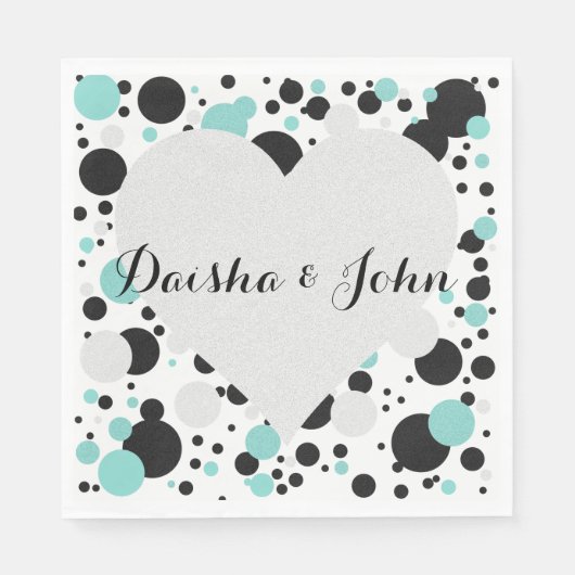 BRIDE & CO Heart Polka Dot Party Napkins Servetten (Voorkant)