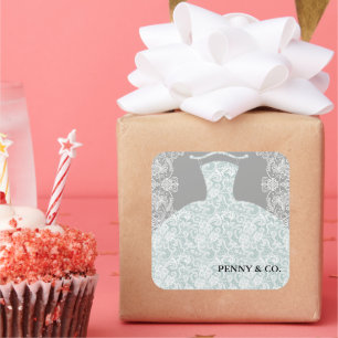 BRIDE CO Hier komt iets blauw aan de Bride party Vierkante Sticker