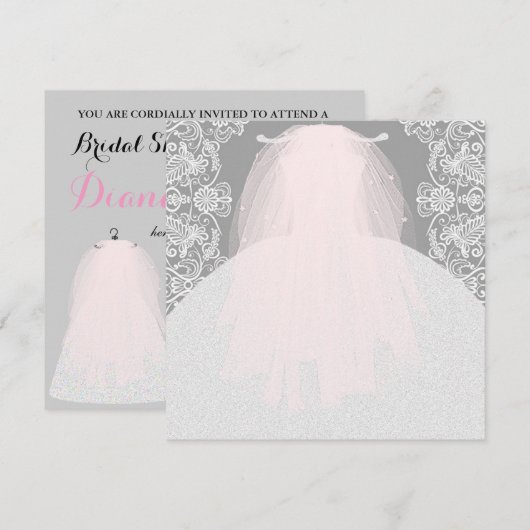 BRIDE CO iets roze hier komt de Bride party Kaart (Voorkant / Achterkant)