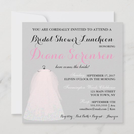 BRIDE CO iets roze hier komt de Bride party Kaart (Achterkant)