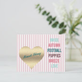 BRIDE CO Pink Final Fling Shower Tailgate Party Kaart (Staand voorkant)