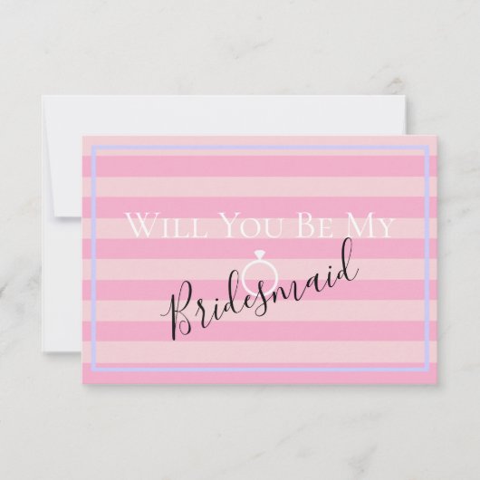 BRIDE CO Roze zal je mijn Bridesmaid MOH zijn Kaart (Voorkant)