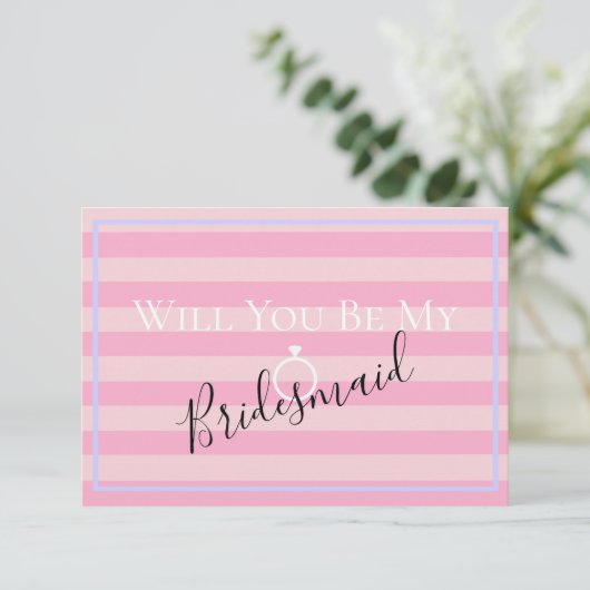 BRIDE CO Roze zal je mijn Bridesmaid MOH zijn Kaart (Staand voorkant)