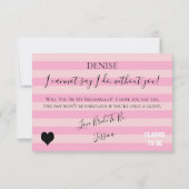 BRIDE CO Roze zal je mijn Bridesmaid MOH zijn Kaart (Achterkant)