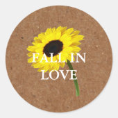 Bride Co Rustic Bride Sunflower Shower Ronde Sticker (Voorkant)