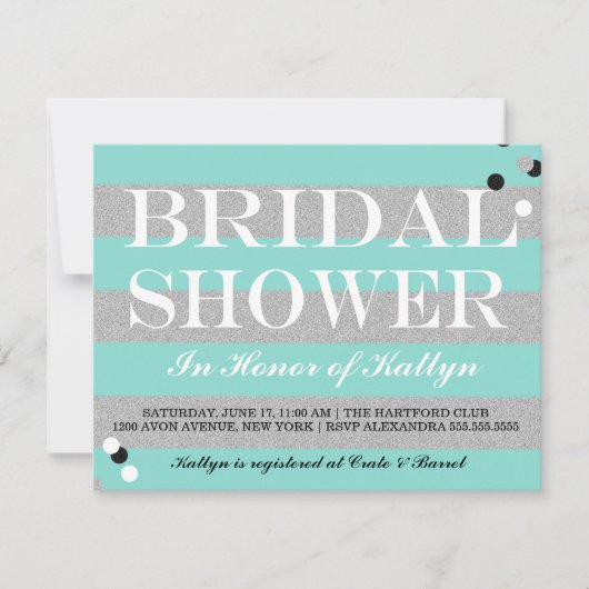 BRIDE & CO Silver & Blauwgroen Vrijgezellenfeest P Kaart (Voorkant)