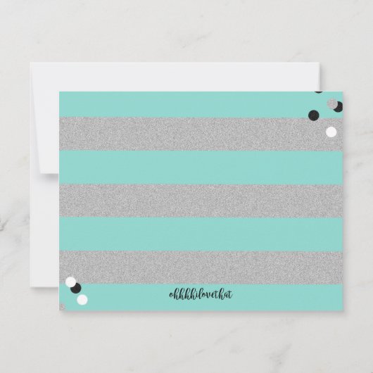 BRIDE & CO Silver & Blauwgroen Vrijgezellenfeest P Kaart (Achterkant)