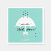 Bride & Co Sprinkle Love Blauwgroen Shower Party Servet (Voorkant)