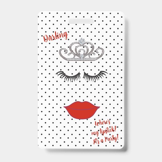 BRIDE & CO Tiara Party Entry VIP Pass Party Badge (Voorzijde)