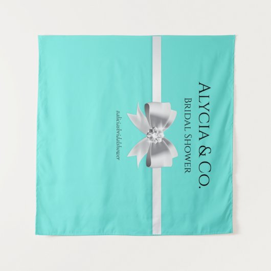 Bride & Co. Turquoise / Blauwgroen achtergrond & t Wandkleed (Voorkant (horizontaal))