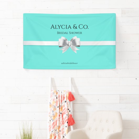 Bride & Co. Turquoise / Blauwgroen achtergrondbann Spandoek (Insitu)