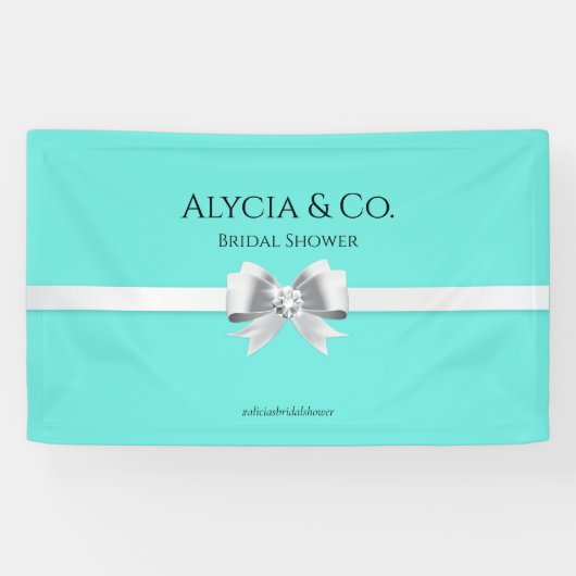 Bride & Co. Turquoise / Blauwgroen achtergrondbann Spandoek (Horizontaal)