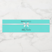 Bride & Co. Turquoise / Blauwgroen labels op fless Waterfles Etiket (Enkel label)