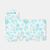 Bride & Co. Turquoise Bloemstuk Toile Persoonlijk Bedankdoosjes (Uitgevouwen)