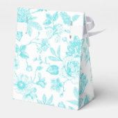 Bride & Co. Turquoise Bloemstuk Toile Persoonlijk Bedankdoosjes (Achterkant)