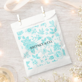 Bride & Co. Turquoise Bloemstuk Toile Persoonlijk Bedankzakje