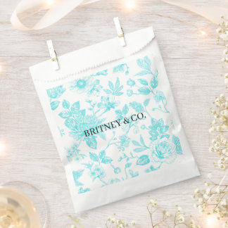Bride & Co. Turquoise Bloemstuk Toile Persoonlijk Bedankzakje