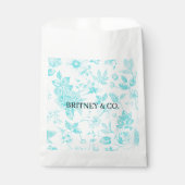 Bride & Co. Turquoise Bloemstuk Toile Persoonlijk Bedankzakje (Voorkant)