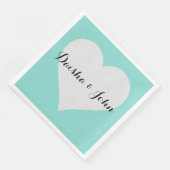 BRIDE & CO Turquoise Hart Feestelijke Shower Servet (Hoek)