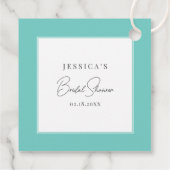 Bride & Co. Turquoise Strik Blauwe Boog Bruiloft D Bedankjes Labels (Achterkant)